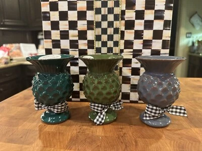 MacKenzie-Childs Mini Thistle Vases (Set Of 3) - MADE IN AURORA