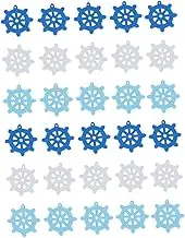 IMIKEYA 180pcs Nautical Theme Wooden Sailboat and Rudder DIY Decorations Kit for Home Decor Safe and Stylish Ornaments for Crafting Headdress Scrapbooking and More