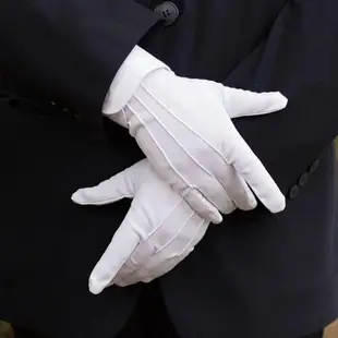 SNOWWY2白色棉手套,軟薄正式棉質手套,手部保濕禮儀黑色和白色手套駕駛手套