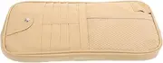 DINHEAROM Auto Visor Organizer with Sunglass Holder Multi-Purpose Car Storage Pouch Cards Documents Clip Car Interior Accessories Beige