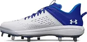 [Under Armour] Men's Yard Low MT Baseball Cleat Shoe, (400) Royal/White/White, 10