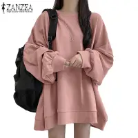在飛比找蝦皮商城優惠-Zanzea 女式韓版簡約休閒圓領長袖寬鬆運動衫