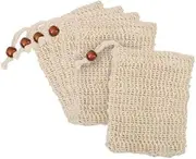 Generic 5 Pieces Soap Bags Foaming Net Hanging Mesh Bag with Drawstring Soap Pouch for Travel Bathroom Soaps Exfoliating Bathing