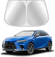 Toluoma Custom Fit Windshield Sun Shade for Le-xus RX350 RX350h RX450h RX500h 2023-2025 - Full Coverage, 210T Reflective Fabric, Double-Layer Design - Blocks 99% UV Rays, Easy to Install and Store