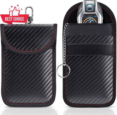 Faraday Pouch Car Key Signal Blocker 2 Pack RFID Blocking Bag Anti Theft Securit