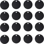 Ciieeo Charm Braclets Brass Keychain 25 Pcs Aluminium Alloy Pet Tag Round Pets Blank Tag Puppy Traction Rope Pendant Accessories for Puppy DIY Craving (Black) Charms Bracelets Charm Bracelets