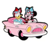 MINIE MOUSE & DAISY DUCK DRIVING ENAMEL PIN - FREE AU POST - AU STOCK