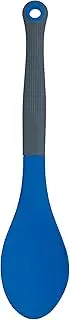 Colourworks CWBRSPOONBLU Silicone Cooking with Built-in Measuring Spoon, Blueberry, 29 cm