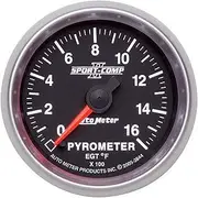Autometer 2-1/16" Pyrometer, 0-1600 ｡F, Stepper Motor, Sport-Comp II (3644)