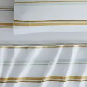 Sheridan Outlet Flannelette Tri Stripe Sheet Set in Wheat Size: King Cotton