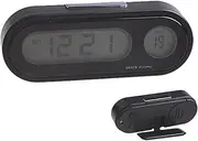 Clock for Car Dashboard - 2-in-1 Car Clock Luminous Temperature Gauge Watch | Adhesive Watch Time Display Meter, Electronic Gauge LED Display for Dashboard & Air Vent