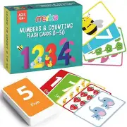 Merka Flash Cards for Toddlers 0-50 Counting Math Cards Preschool