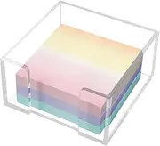 Maxqzin Sticky Note Holder,Post It Note Holder 8.5 * 8.5 * 4.5 cm Crystal Clear Acrylic Post It Holder for Dorm Room Home Office Desk Organizer Classroom Supplies