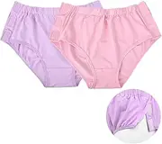 [EXCLEN] Womens Easy Adaptive Underwear Briefs, Magic Stick Closure, for Patients, Elders, Pack of 2.