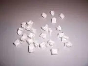 LEGO - 1x1 WHITE Plate w/ Tooth/Claw - (25 pcs) - NEW!