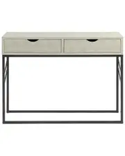 Walker Edison 2-Drawer Faux Shagreen Entry Table NoSize White
