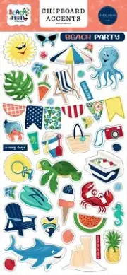 Beach Party Chipboard 6"X13"-Accents