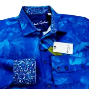 Robert Graham Exotic Palm Leaf Printed Men's Cotton Shirt L Large NEW $198
