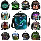 Kids Minecraft Insulated Lunch Box Bags Boy Girl School Picnic Snack Cool Bag AU