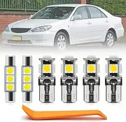 11pcs Camry Interior LED Light Bulbs Kit for Toyota Camry 2002 2003 2004 2005 2006 Map Dome Visor Trunk Lights Super Bright 6000K White LED Interior Light Bulbs Package + Install Tool