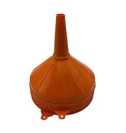 Jumbo 8" Extra Large Orange General Purpose Plastic Funnel for Fuel/oil 3 pk