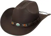 Vaveren Western Cowboy Hat Versatile Jazz Hat for Music Festival Carnival Travel Outdoor, Style C