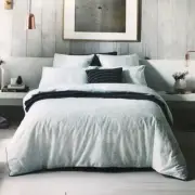 SHERIDAN SANDS GREY QUEEN QUILT COVER SET - BRAND NEW -