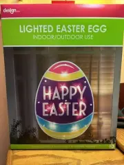 NEW Happy Easter Egg Shimmer Lighted Window Decoration