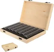 100 Grids Coin Collection Box Wooden Coins Storage Case Commemorative Coin Holder Container Protection Organizer Box