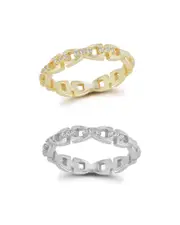 Chloe and Madison 14K Two-Tone CZ Two Tone Set Ring Set