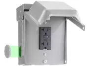 Pre Drilled Outdoor Electrical Outlet Box with 20 AMP WRTR GFCI Receptacle Ra...