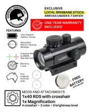 CROSSHAIR 1x40RD Red Dot Sight Rifle Hunting Scope RDS green + red - 5 DAY SHIP