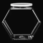 Uiifan 1 Piece Hexagonal Plastic Candy Jar with Lid Cookie Jar Clear Hexagonal Candy Containers for Snacks, Cookies, Dog Food, Craft and Sewing Supplies, Coffee Pod, Laundry Pod(Clear Lid,70 oz)