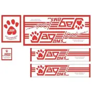 Jag (post mongoose) "Paul Gossrau" Red White Decal set - Old school bmx