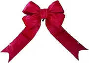 Vickerman 24" Red Nylon Decorative Christmas Bow - Big Present Bow - Wide Ribbon Bow - Festive Christmas Holiday Bows - Bright Red Christmas Decor - Indoor/Outdoor