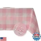 BALCONY and FALCON Rectangle Checkered Tablecloth Water-Resistant Cotton Blen