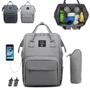 LEQUEEN Baby Diaper Bag Mummy Maternity Nappy Traveling USB Port Backpack HOT