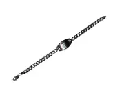 Sterling Silver 925 Mens ID Bracelet Medical Alert Cuban Link Chain Lobster Clas