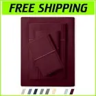 Ultra Soft 3-Piece Twin Cotton Bed Sheet Set - 500 TC, Burgundy Luxury Decor