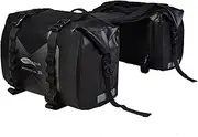 AFISHTOUR Waterproof Motorcycle Saddlebags - 50L Motorcycle Luggage Bags for Motorbike Travel - Motorcycle Panniers Bags - Detachable Bag for Scooter, Honda, Suzuki, Yamaha (Black, 2 Pack)