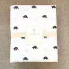 Pottery barn Kids Organic Dino dinosaur Sheet set Queen Olive green white