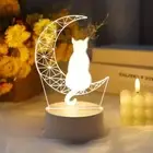 Creative Moon Cat Figure Nightlight Acrylic Table Lamp Sleep Lights Home