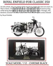 Royal Enfield Classic 350 Scale Model 1:12 Chrome Black