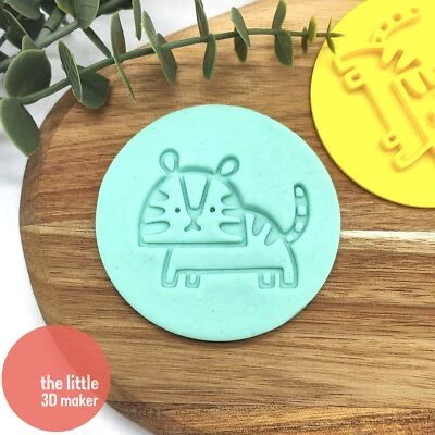 Tiger Style 2 Cookie Cutter Stamp Fondant Embosser