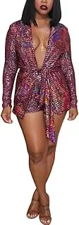 [GHAKKE] Women Sexy 2 Piece Suit Glitter Sequin Nightclub Sets Long Sleeve Striped Blazer Jacket Skinny Shorts Birthday Outfits
