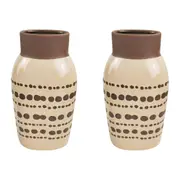 2x Urban Remy 26cm Ceramic Plant/Flower Vase Home Decor Display Pot Medium Mocha