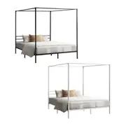 Oikiture Metal Bed Frame Queen Double Single Size Canopy Beds Platform