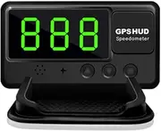 VJOYCAR C60 Universal Car HUD Head Up Display Digital GPS Speedometer with Compass Time Fatigue Driving Alarm Over Speed Alert for All Vehicle Include Truck Electric Hybrid Automobile
