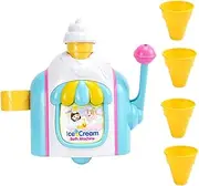 Ice Cream Bubble Maker Bath Toy Funny Bubble Ice Cream Bath Toys Novelty Baby Shower Toy with 4 Simulation Ice Cream Cone, Bath Toys, Baby Bath Toys