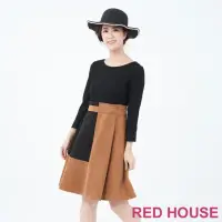 在飛比找momo購物網優惠-【RED HOUSE 蕾赫斯】拼色剪裁洋裝(共二色)